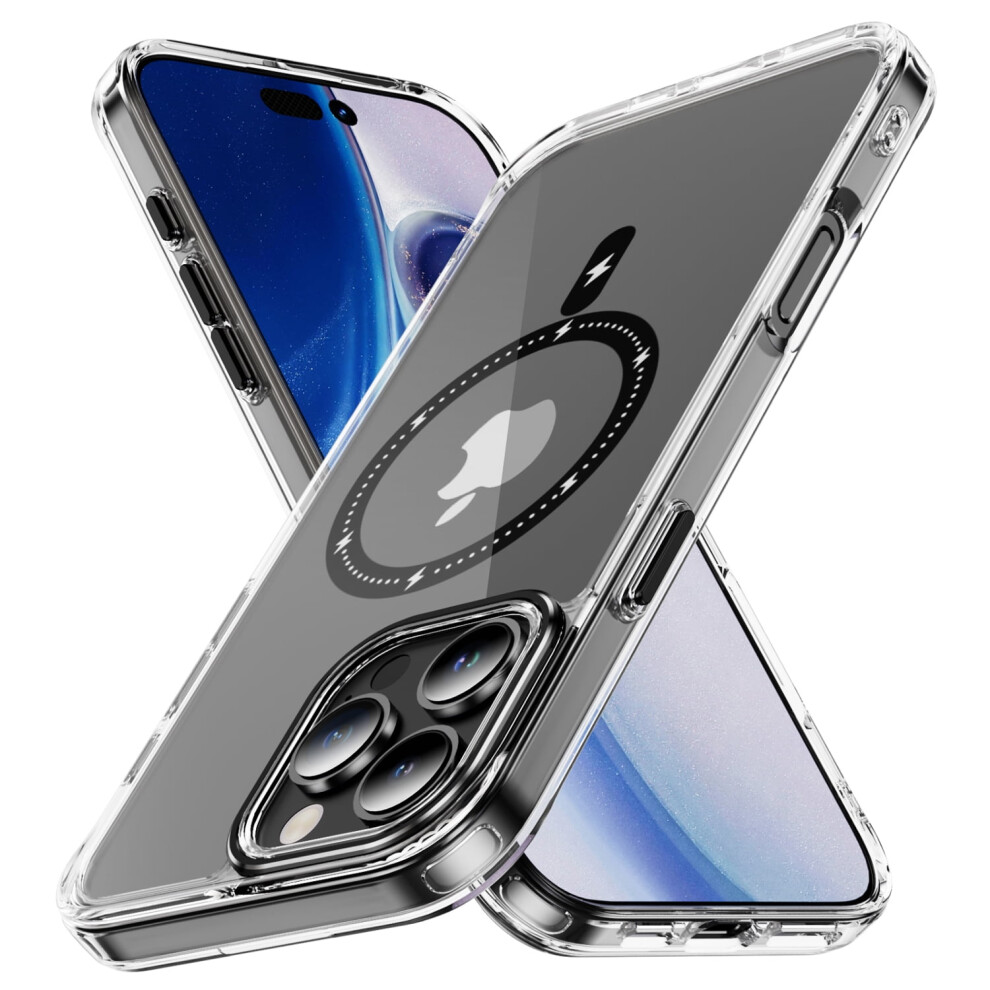 Slim Shockproof Clear Phone Case Compatible With Iphone 16 Pro & Magsafe, Anti-Fingerprint, Black 9065194301341