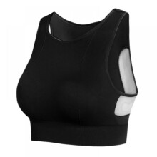 Soutien-gorge de sport en maille respirante pour femme, rembourré et antichoc, noir