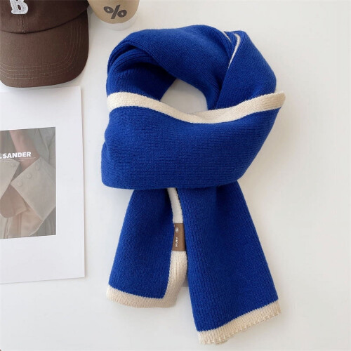 Blått strikket skjerf unisex vintervarmt skjerf 1