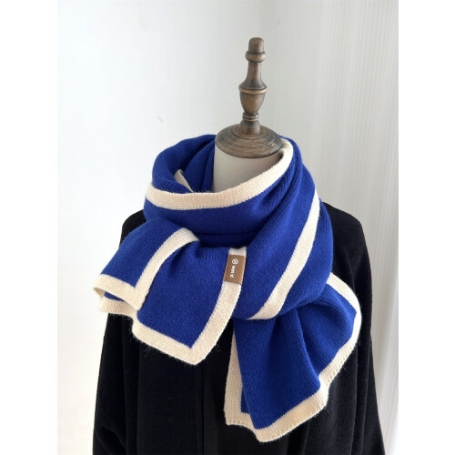 Blått strikket skjerf unisex vintervarmt skjerf 2