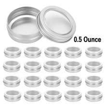 Lot de 20 boîtes métalliques rondes vides avec couvercle transparent, idéales pour les cosmétiques, les loisirs créatifs, le rangement des