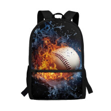 Rucsac pentru copii cu imprimeu de baseball, 43 cm, bretele căptușite, compatibil cu vârste între 6 și 12 ani, ghiozdan de școală cu
