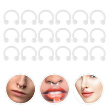 ETEREAUTY 18pcs Women Body Piercing Rings Acrylic Transparent Fashion Design Jewelry for Party Costumes
