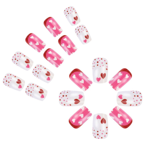Valentine's Day Press-On Nails Short Square 24 Pcs 2
