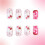 Valentine's Day Press-On Nails Short Square 24 Pcs 5