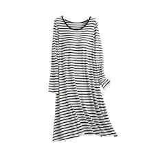 Naisten väljä ja mukava raidallinen pyjama-asu, musta, koko XXL