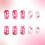 Valentine's Day Press-On Nails Short Square 24 Pcs 6