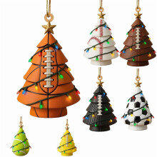 Orange Soccer-Shaped Christmas Ball Ornaments for Tree, Home & Party Decor – Compatible with Xmas Trees
