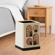 Wheeled Trash Can with Lid, Large Capacity, 13-Gallon
