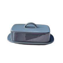 Grey Ceramic Butter Box Ceramic Dish With Lid Small Tray Dessert Dish Underglaze Colored Butter Dish