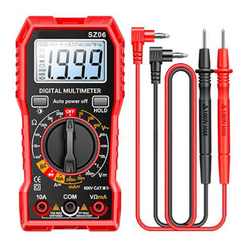 Digital Multimeter Sz06,Ac/Dc Voltage,Current,Resistance,Diode&Continuity Tester Digital Multimeter Sz06,Ac/Dc Voltage,Current,R