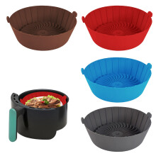 1/2Pcs Fryer Grill Pan Reusable Silicone Liner Thickened Fryer Baking Pan Fryer Accessories for Home Kitchen