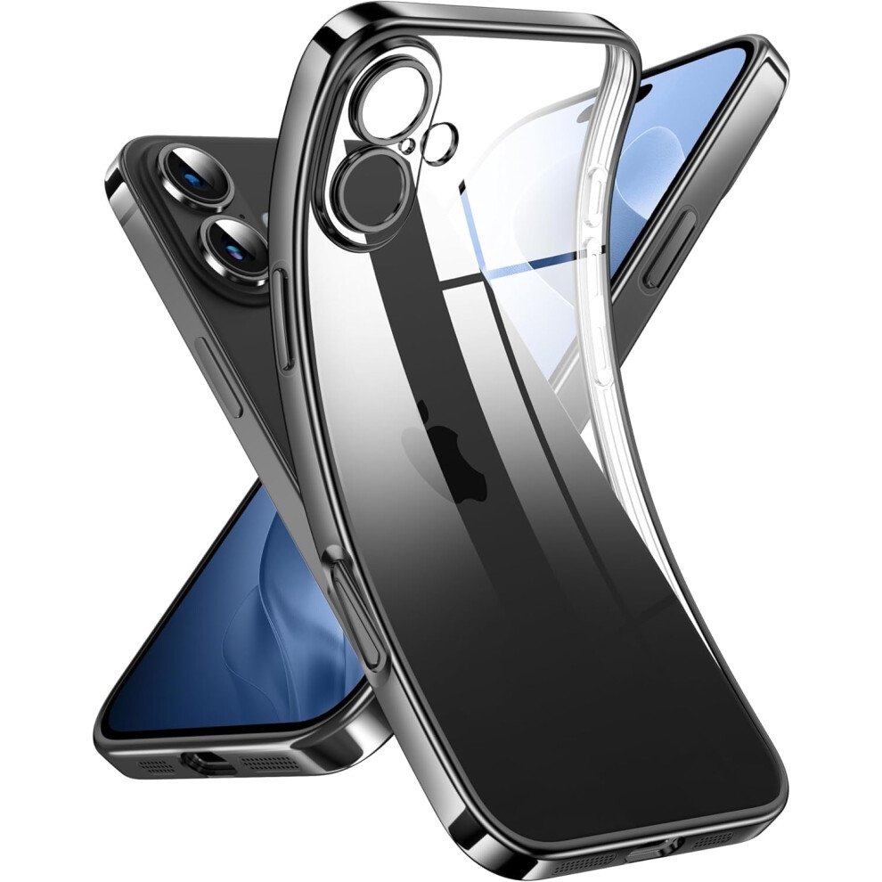 Iphone 16 (6.1") Ultra-Thin Clear Phone Case With Black 939152717484