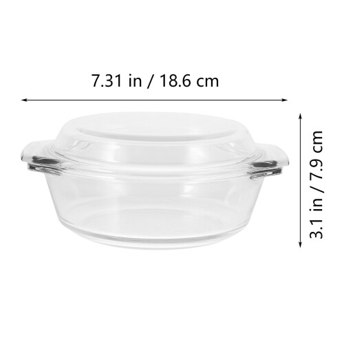 Klar glasgryde med låg 0,7 l 1