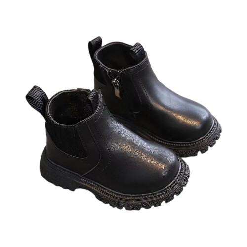 Botas infantis, botas de couro, botas curtas, botas simples da moda britânica 1