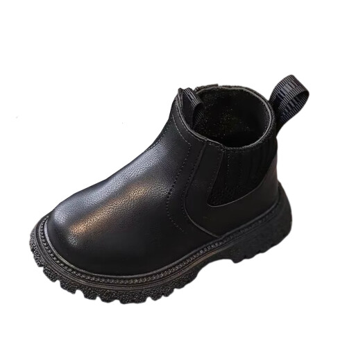 Botas infantis, botas de couro, botas curtas, botas simples da moda britânica 2