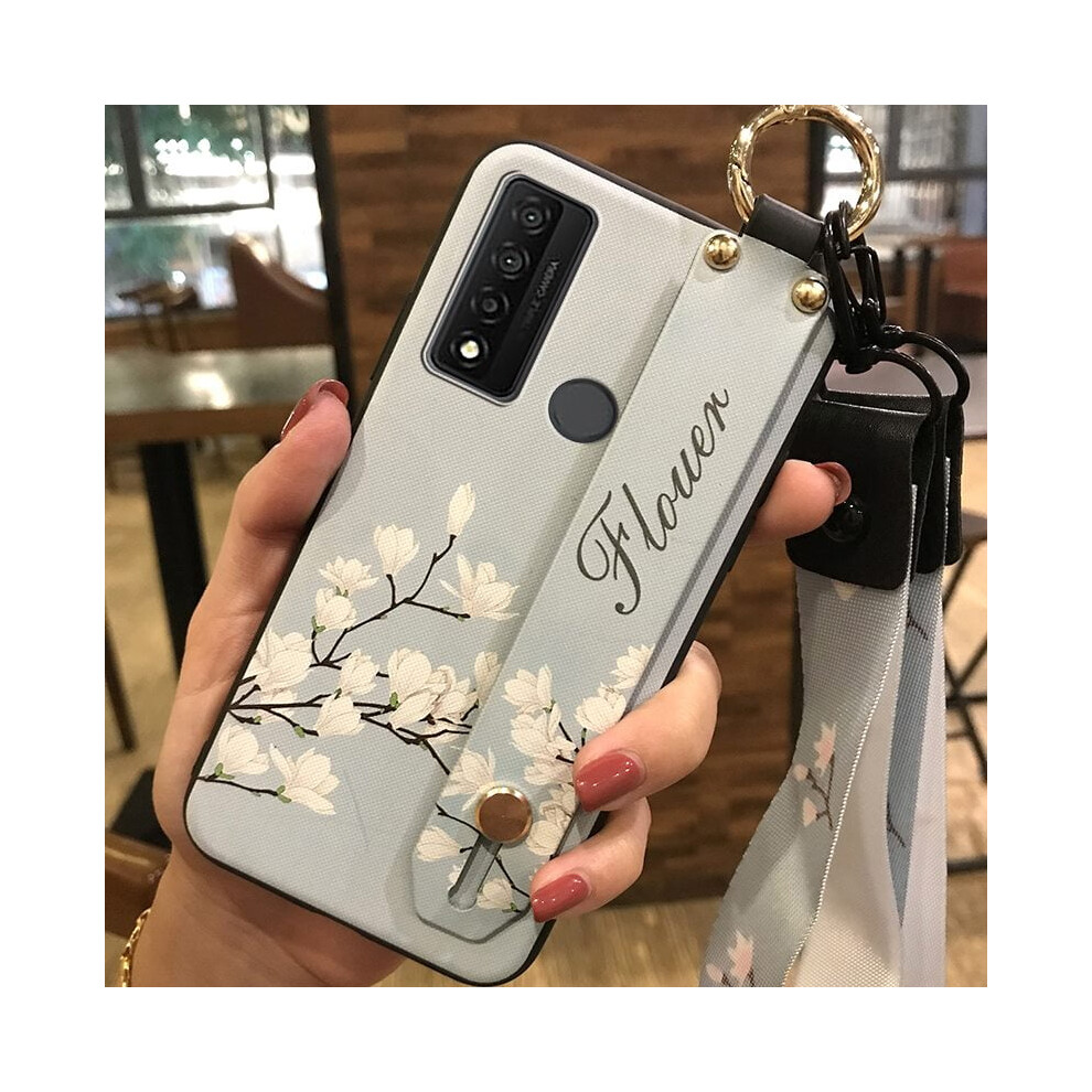 Phone Case Compatible With Tcl 20 Xe – Dirt-Resistant, Waterproof, Kickstand, Wrist Strap, Anti-Knock, Soft Silicone Flower Design 9422877954469