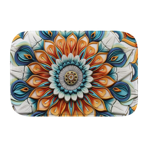 3D Flower62Αντιολισθητικό χαλί μπάνιου με αφρό μνήμης: Απορροφητικό, στεγνώνει 1