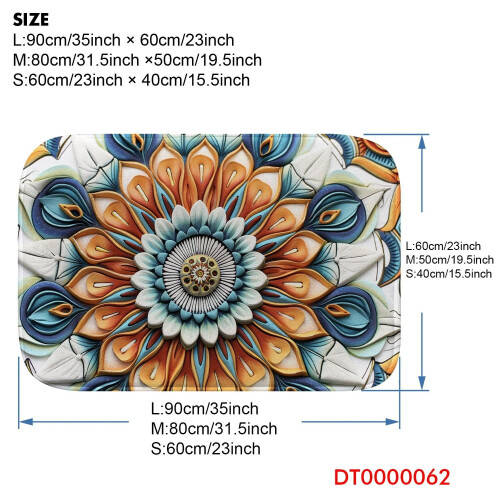 3D Flower62Αντιολισθητικό χαλί μπάνιου με αφρό μνήμης: Απορροφητικό, στεγνώνει 2