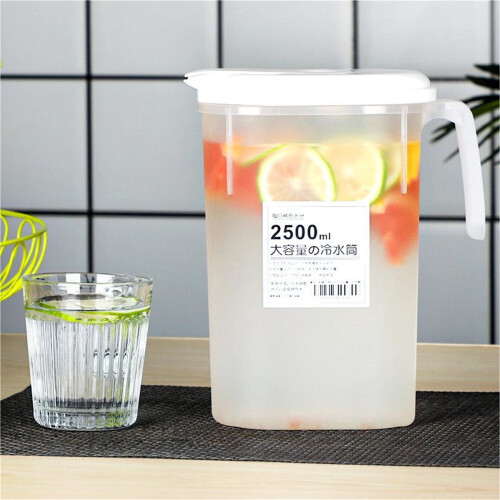 Διαφανής τετράγωνη πλαστική κανάτα 86oz/2.5L με καπάκι και λαβή – Χωρίς BPA, άθραυστη, 2