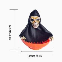 Motion-Activated Skeleton Candy Bowl with LED Red Light & Sound – Large Capacity, Durable Resin, Compatible with Halloween Decor