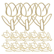 20St Tulpenvormige Papieren Clips Goudkleurig Metalen Kantoordecoratie