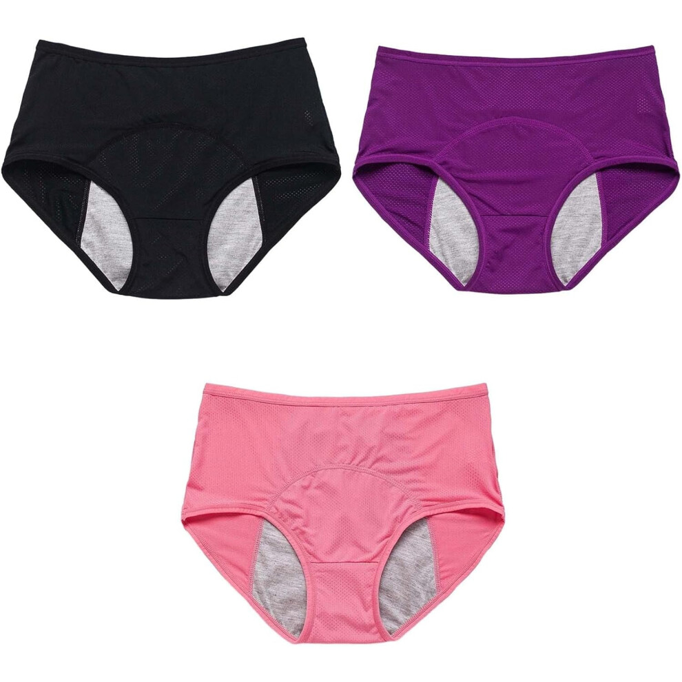 Leakproof Underwear for Women Over 60 Washable Incontinence Underwear Plus Size Reusable Leak Proof Briefs Panties