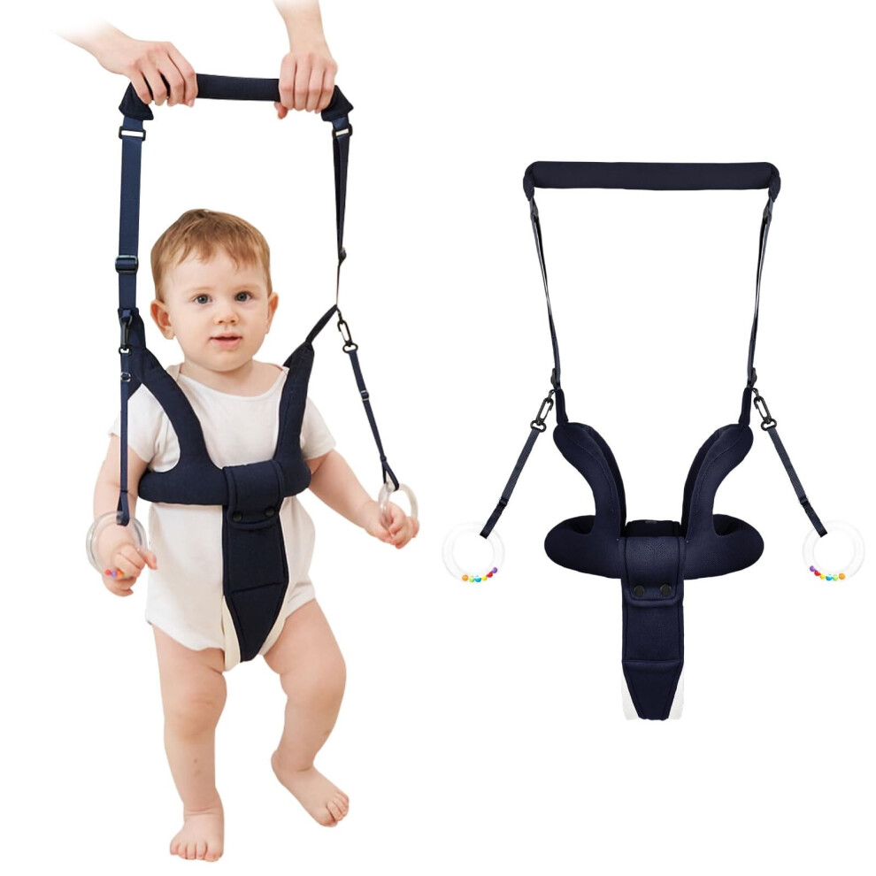 Baby Walking Helper Harness For 8-16 Months – Handheld Toddler Walker Belt, Standing & Walking Support (Gray) Gray