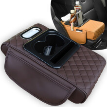 Multifunctional Car Armrest Box with 2 Side Pockets, 2 Cup Holders & Ergonomic Memory Foam – Compatible with Most Cars and SUVs