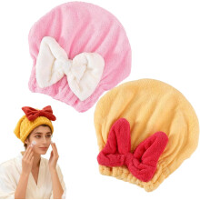 Super Absorbent Microfiber Hair Towel Wrap for Wet Hair, Multi-Functional Drying Cap Compatible with All Hair Types