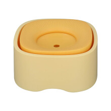 Leak-Proof ABS Pet Float Bowl for Dogs & Cats, 19.3x19.3x8.8cm Yellow