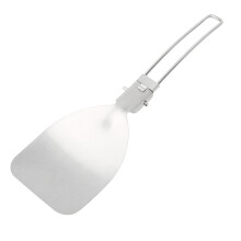 Compact And Strong Outdoor Cooking Utensil, Heat Resistant Stainless Steel Folding Spatula For Barbecues And Picnics