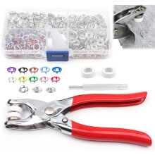 Sewing Kit with 100PCS Metal Buttons, 9.5mm Snap Button Fasteners Kits, Includes Fastener Pliers Tool for DIY Crafts & Clothing Repair