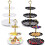 Cupcake Stand Plastic 3-Tier 4-Pack White Gold Black Gold 1