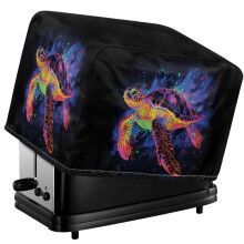 Turtle Print Toaster Cover 2 Slice, Adjustable Waterproof Bread Machine Protector with Drawstring, Dustproof Kitchen Small Appliance Cover