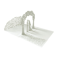 Pop-Up Wedding Card with Money Holder for Bride & Groom – Elegant Cash Gift Card Compatible with Bridal Shower, Engagement