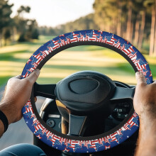 Golf Cart Steering Wheel Cover Flag Star Design 13 inch