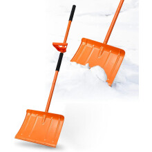 Heavy Duty 67" Snow Shovel for Driveway – Ergonomic Handle, Large Scoop, Orange – Compatible with Outdoor Car Yard