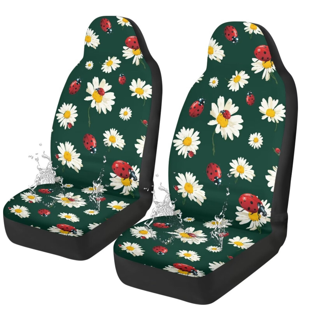Ladybug Daisy Car Seat Cover Non-Slip Front 1 Set 974856129799