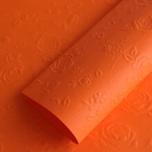 10Pcs Embossed Wrapping Paper Sheets, Floral Design, 22.8x22.8", Orange, for Bouquets, Gifts, DIY – Valentine's & Birthdays
