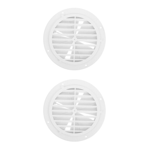2Pcs White Round Rv Air Vent Cover Luxury Design PP Plastic