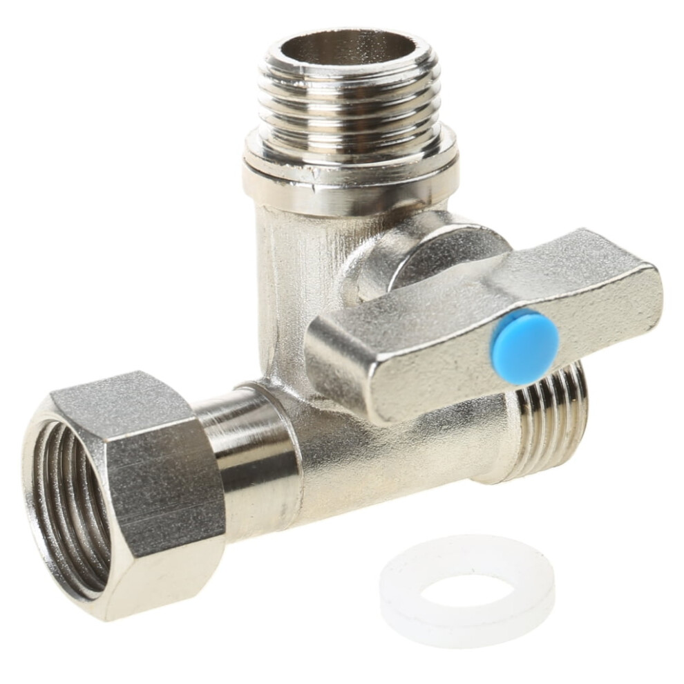 Tees Stop Valves 1/2X1/2X1/2'' Compression Shut Down 3 Way Diverters Connector Under Sink Splitters Tees Connector Adapter 9422877473915