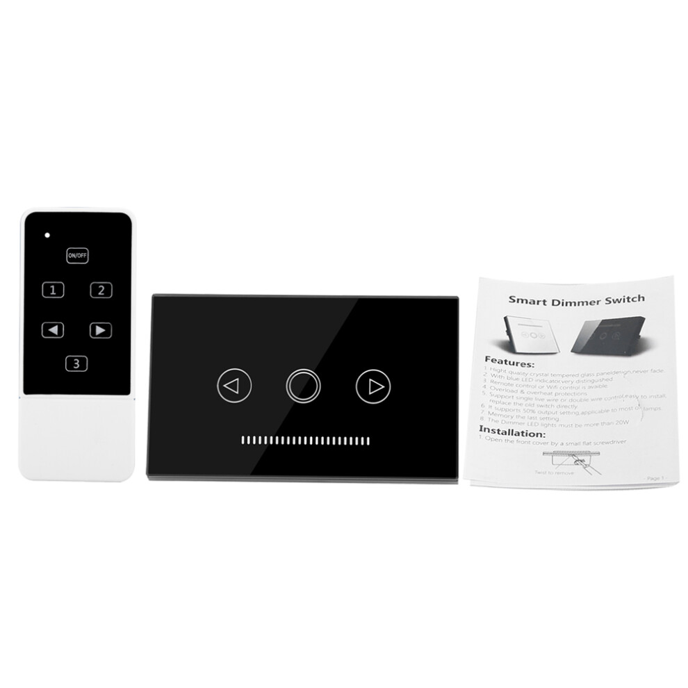 Innovative Smart Switch, Glass Panel With Electric Shock Protection & Dimmable Light Brightness Adjustment, Seamless Integration For Your Smart 9425574526342