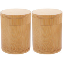 2Pièces Pot Bambou Khaki Étanche Pour Café Épices Usage