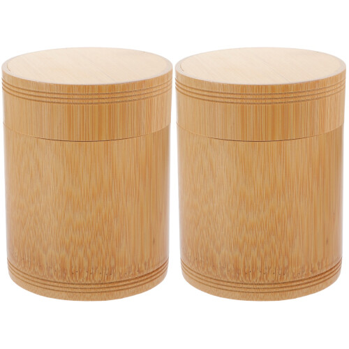 2Pièces Pot Bambou Khaki Étanche Pour Café Épices Usage
