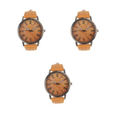 3Pcs Elegant Orange Canvas Wrist Watch Quartz Silent Precise Movement