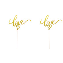 20Pièces Cake Toppers Dorés Lettres Love Décoration