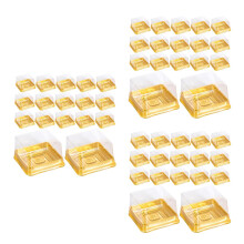 3Sets Golden Egg-Yolk Puff Holder Moon Cake Container Lid
