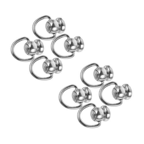 8Pcs Lightweight Silver D Rings Rivets for Bags and Repairs