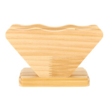 Solid Wood Stand Coffee Filter Holder, Unique Bamboo Filters Rack for Convenient Use, Vintage Style Design with Dust-Free Cover, Large Capacity Easy
